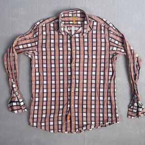 Luciano Visconti Black Casual Button Front Oxford Shirt Men Large Long Sleeve‎